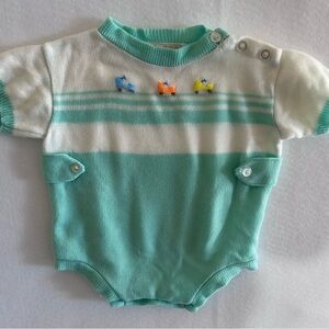 Vintage Teal and White Baby Acrylic One Piece